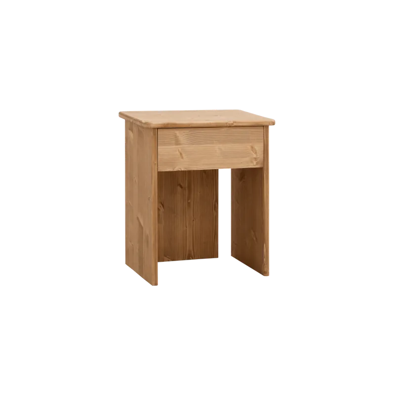 Mesita de noche de madera maciza en tono roble medio de 50x42cm - Mesitas de noche
