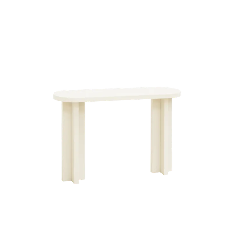 Consola de microcemento tono blanco roto de 120x80cm - Cómodas y consolas