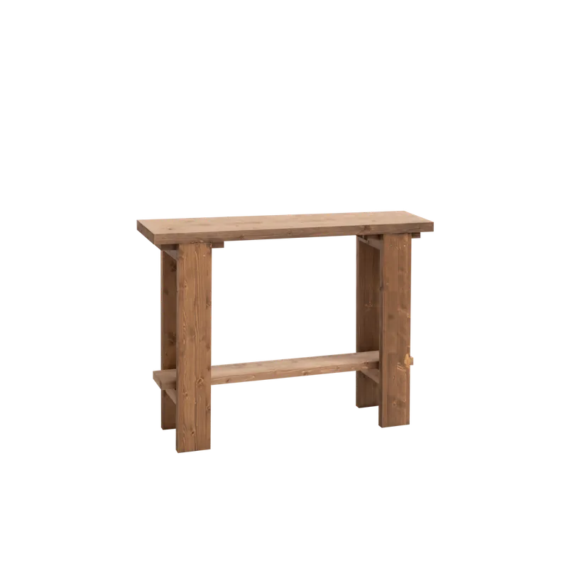 Consola de madera maciza en tono roble oscuro de 120x84cm - Cómodas y consolas
