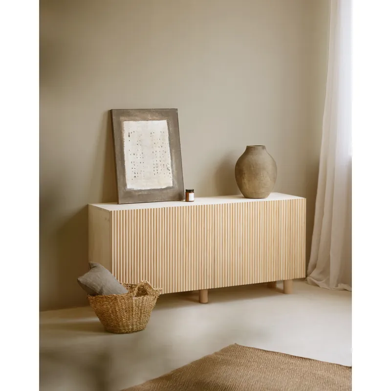 Aparador de madera de abeto y pino en tono natural 152x42cm - Mobiliario