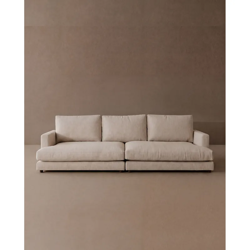 Sofá recto tono beige de 325x105cm - Envío rápido