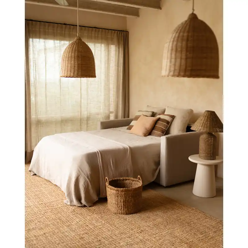 Sofá cama tono beige de 185x95cm - Envío rápido