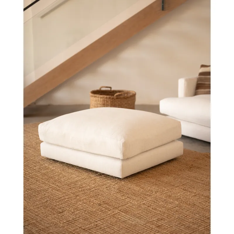 Puff tono blanco roto de 96x80cm - Mobiliario