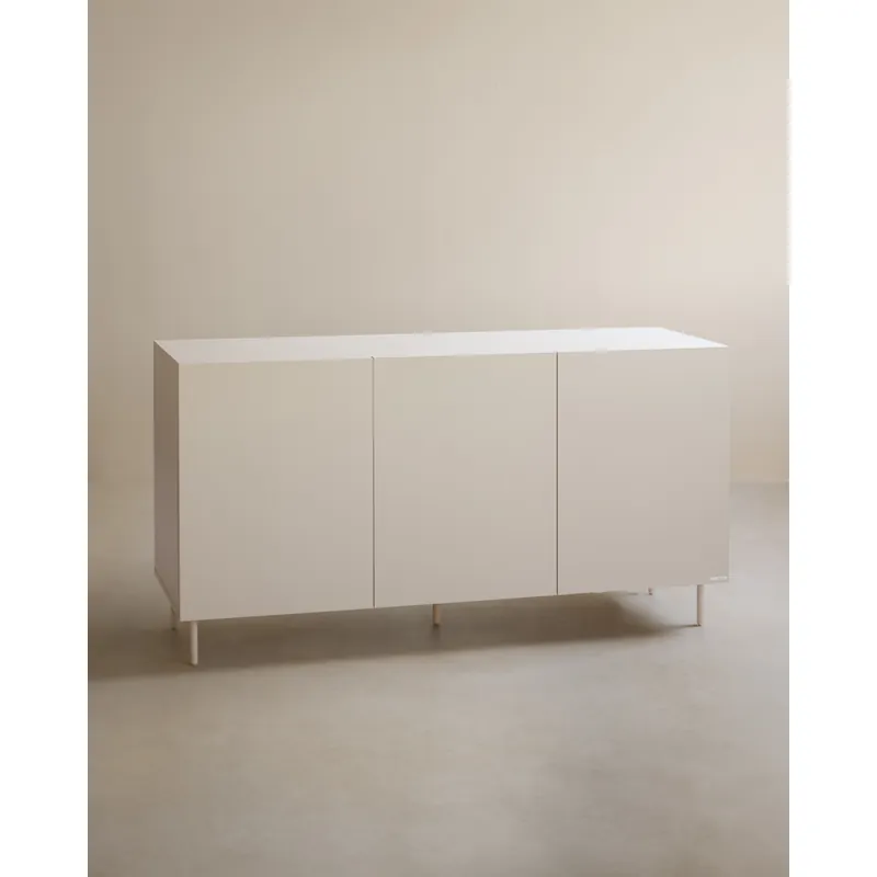 Aparador con 3 puertas lacado en tono arena de 160x40cm - Envío rápido