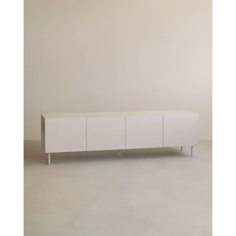 Mueble TV lacado en tono arena en 160x40cm - Muebles TV