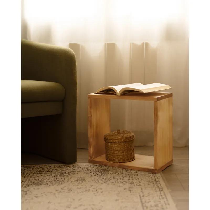 Estanteria de madera maciza en tono roble medio - Estanterías