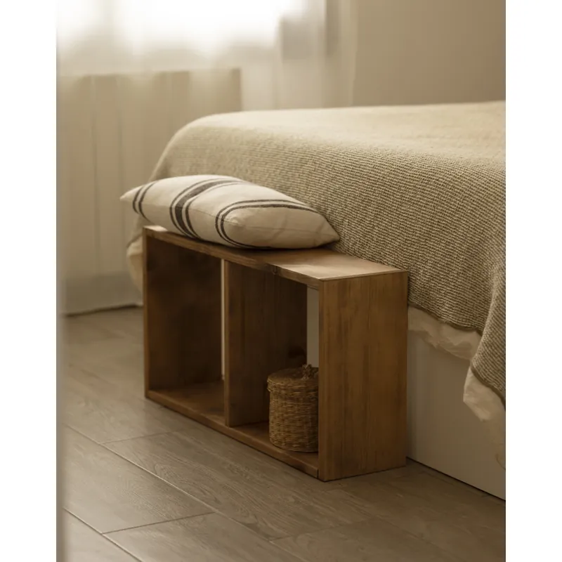 Estanteria de madera maciza en tono roble oscuro con 1 estante - Estanterías