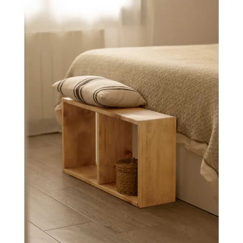 Estanteria de madera maciza en tono roble medio con 1 estante - Estanterías