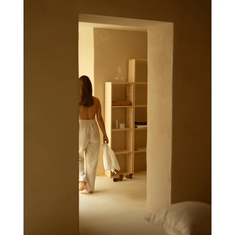 Estanteria de madera maciza en tono natural con 4 estantes - Estanterías