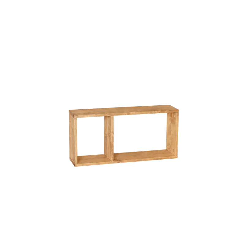 Mueble auxiliar de madera maciza en tono roble medio con 1 separador - Mesitas de noche