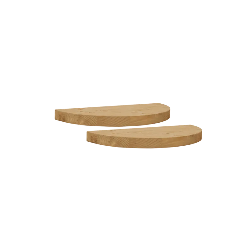 Pack de 2 mesitas de noche de madera maciza flotante en tono roble medio de 3x40cm