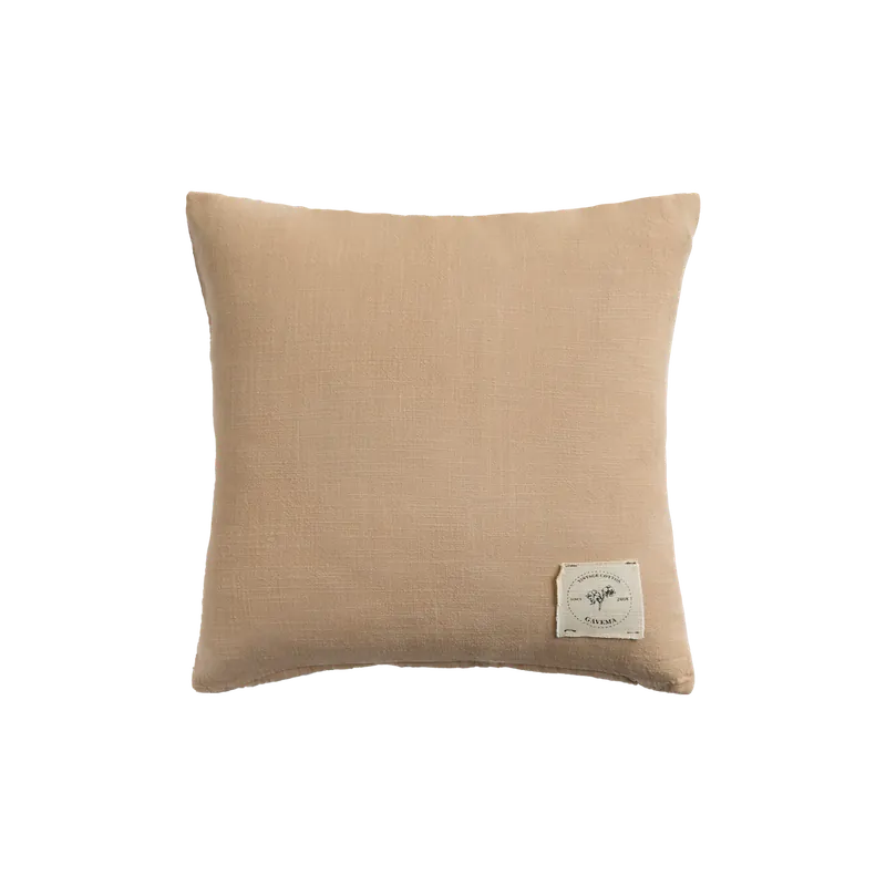 Funda de cojín de algodón vintage color beige de 45x45cm - Accesorios