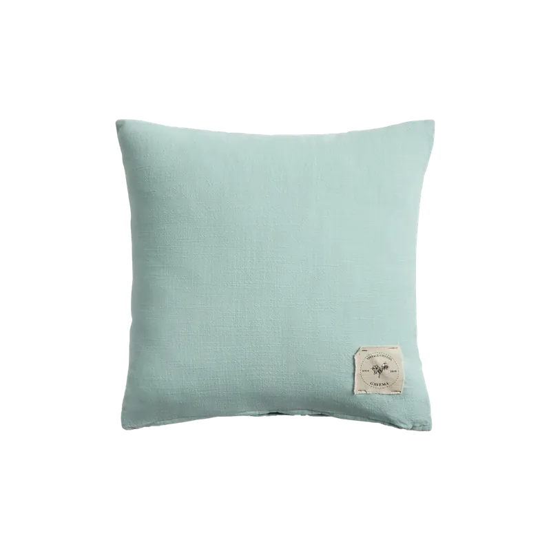 Funda de cojín de algodón vintage color turquesa de 45x45cm - Accesorios