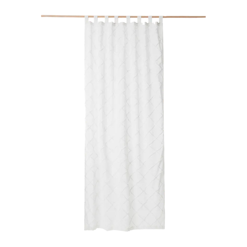 Cortina semitranslúcida de algodón color blanco de 140x280cm - Decoración