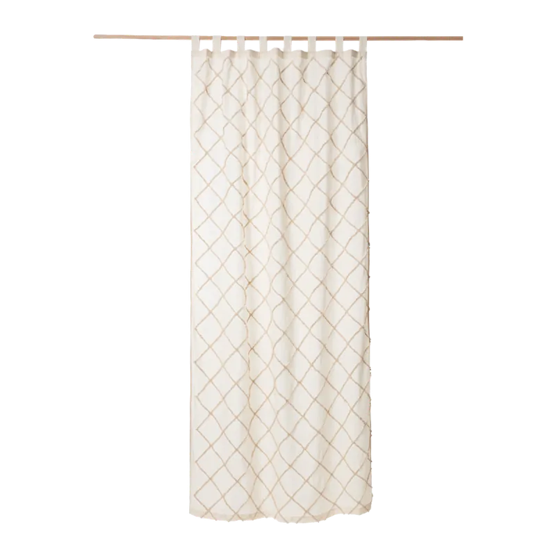 Cortina semitranslúcida de algodón color crudo de 140x280cm - Decoración