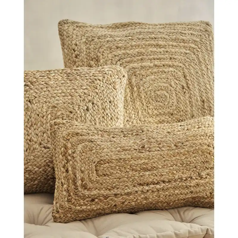 Funda de cojín de yute y algodón de 30x60cm - Accesorios