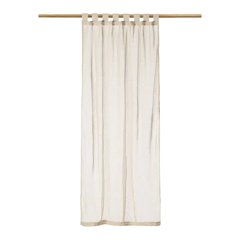 Cortina de red de algodón color crudo de 140x280cm - Decoración