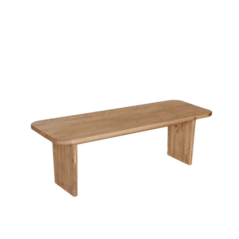Mesa de centro de madera maciza en tono roble oscuro de 120x60cm - Mesas de centro
