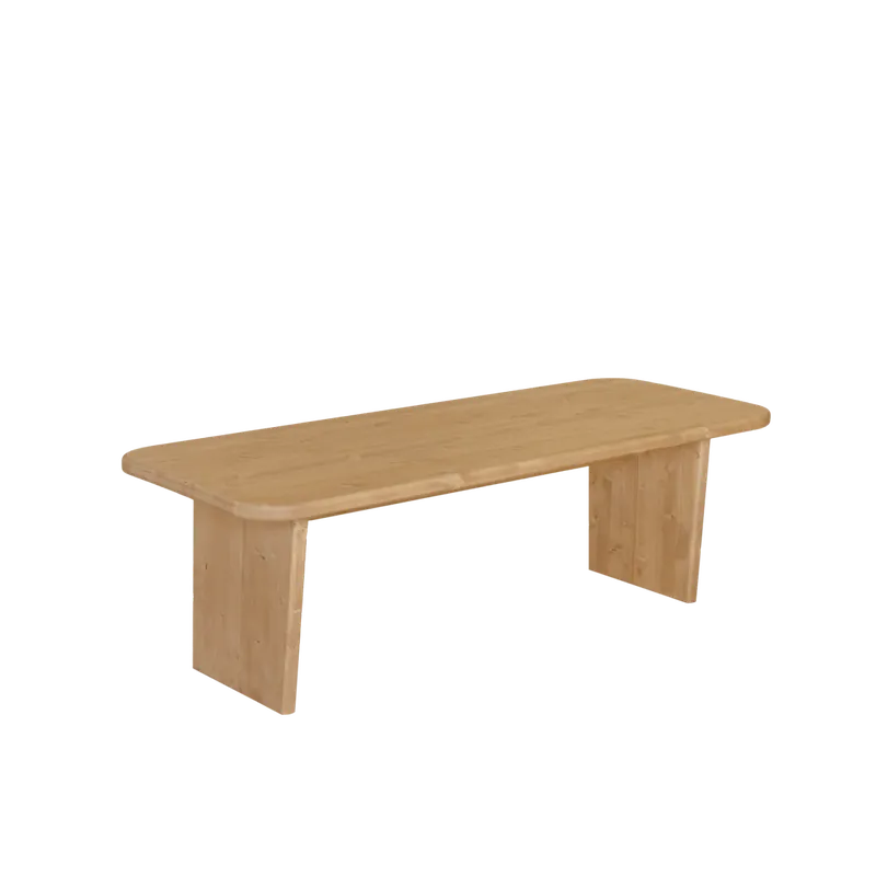 Mesa de centro de madera meciza en tono roble medio de 120x60cm - Mesas de centro
