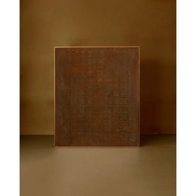 Cuadro marrón decorativo sobre algodón con bastidor de madera pintado artesanalmente con pintura al óleo de 80x60cm - Inicio