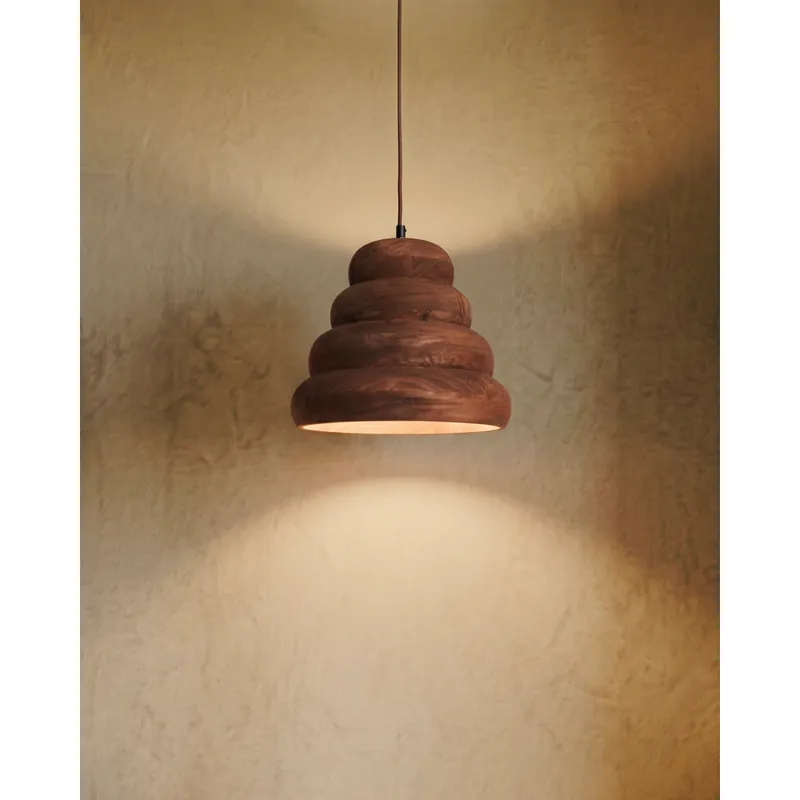 Lámpara de techo de madera de mango color marrón de 128cm - Inicio