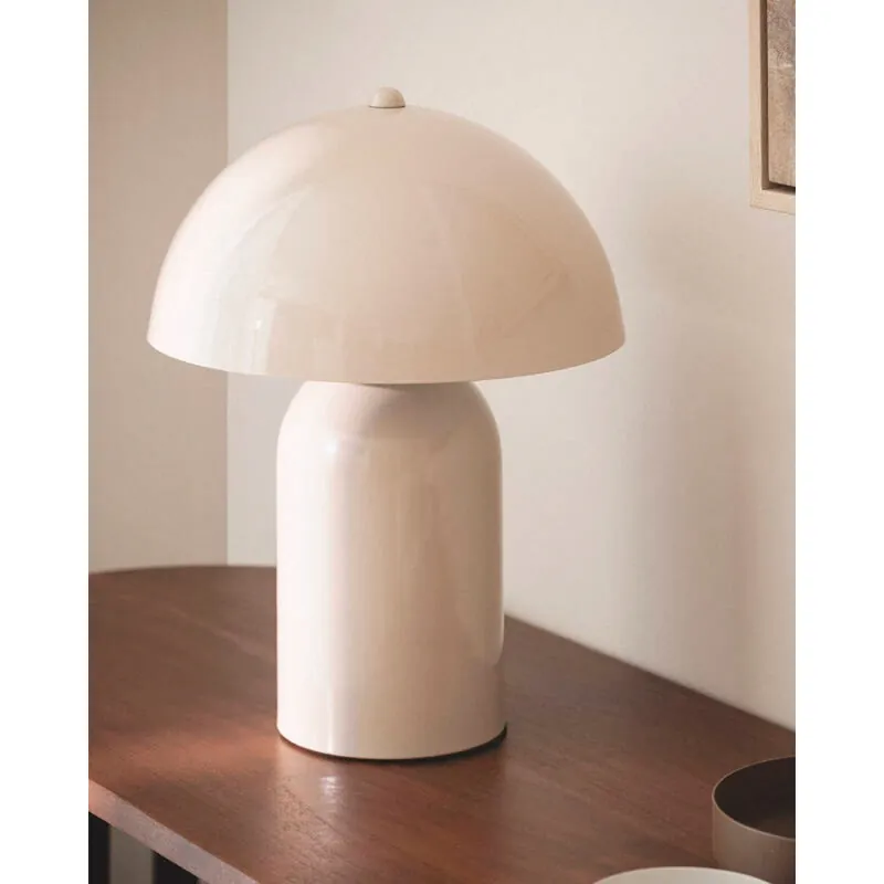 Lámpara de mesa de metal color beige de 32cm - Inicio