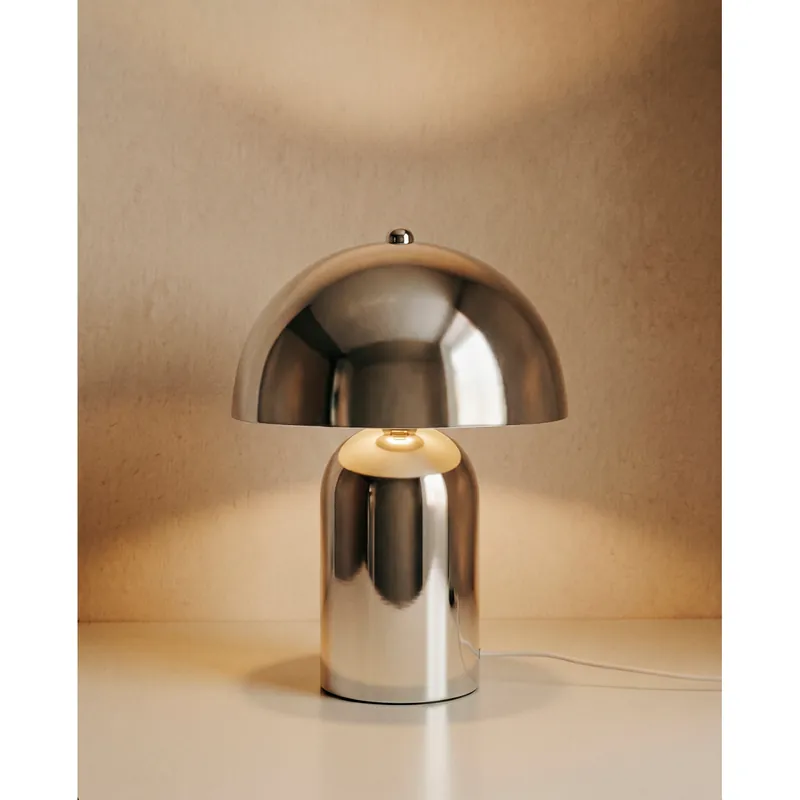 Lámpara de mesa de metal color cromado de 32cm - Inicio