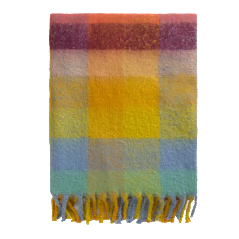 Plaid de color mostaza de 120cm - Inicio