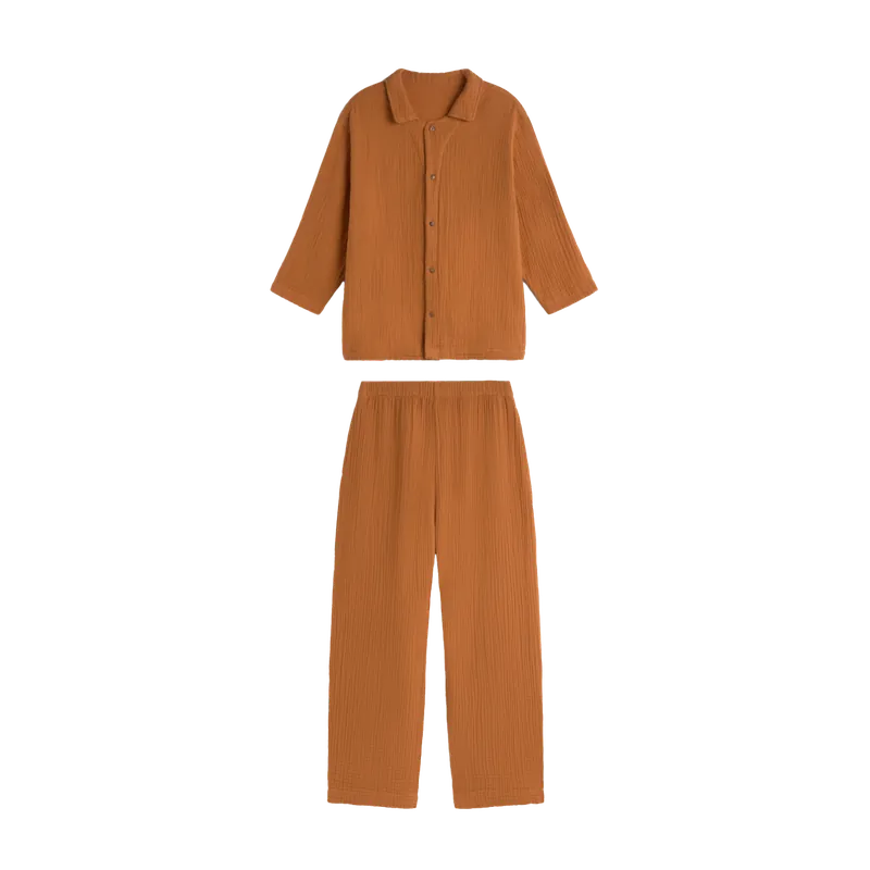 Pijama de color tierra talla S/M - Inicio