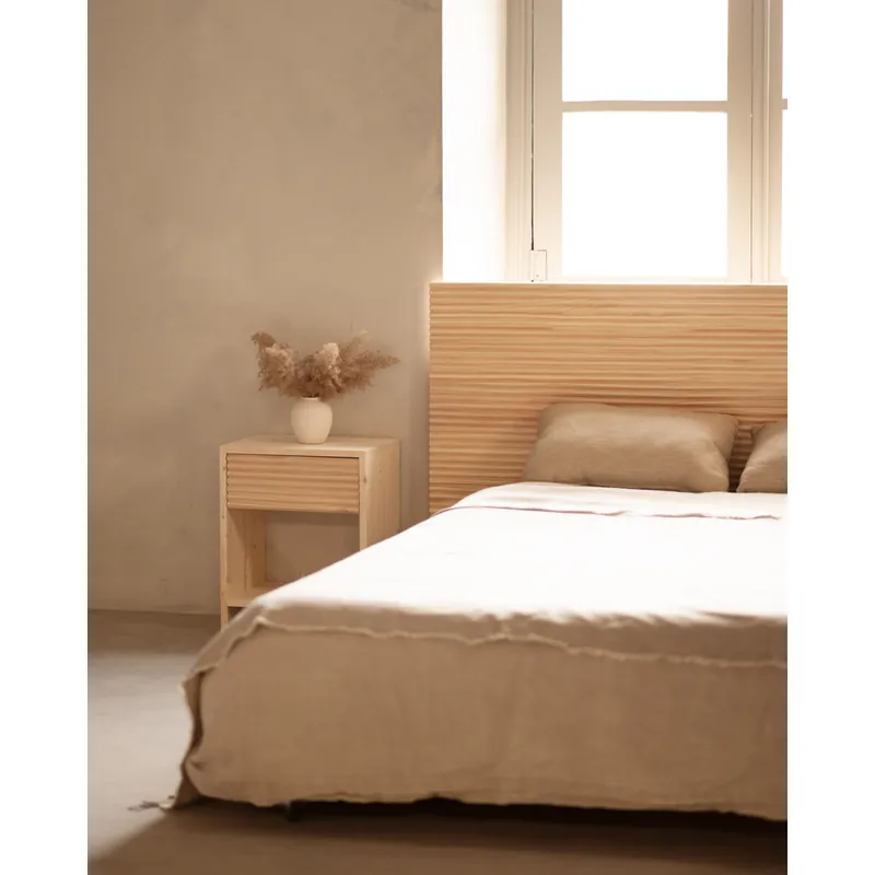 Cabecero de madera maciza en tono natural de 80x60cm - Inicio