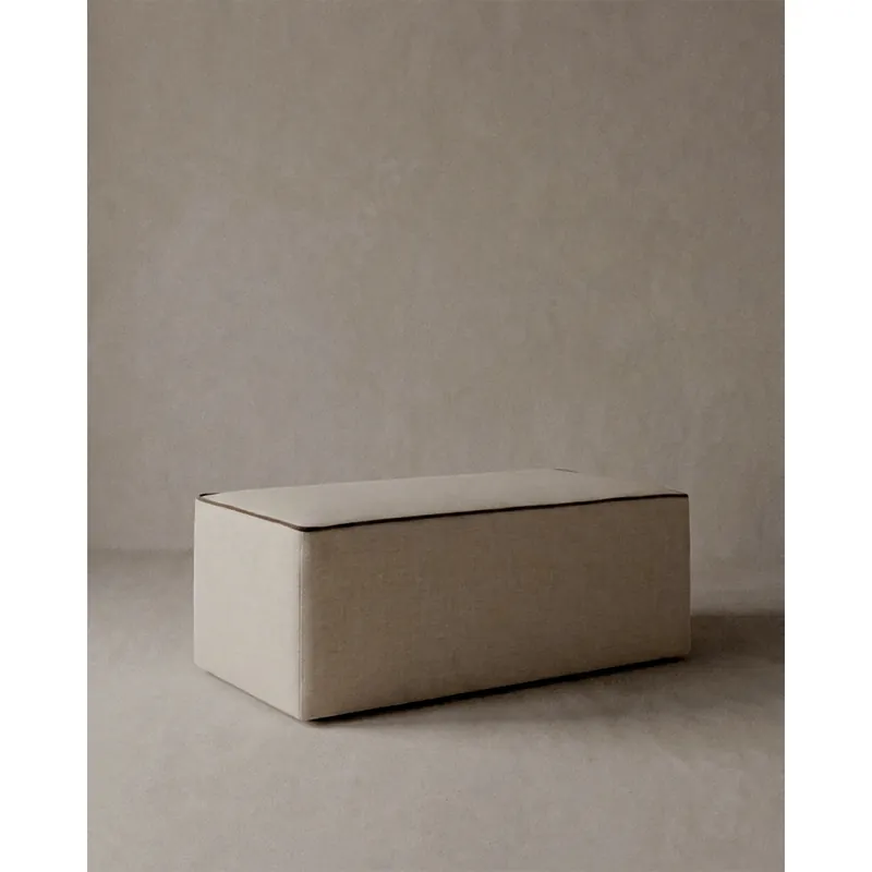 Banco de poliéster en tono beige de 122x42cm - Inicio
