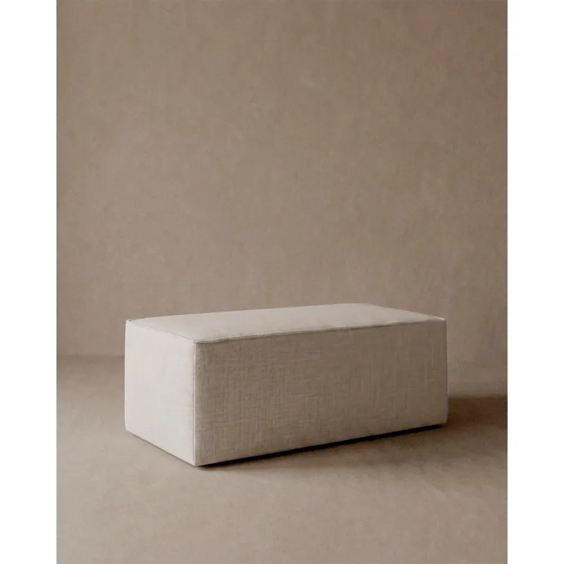 Banco de poliéster en tono blanco de 122x42cm - Inicio