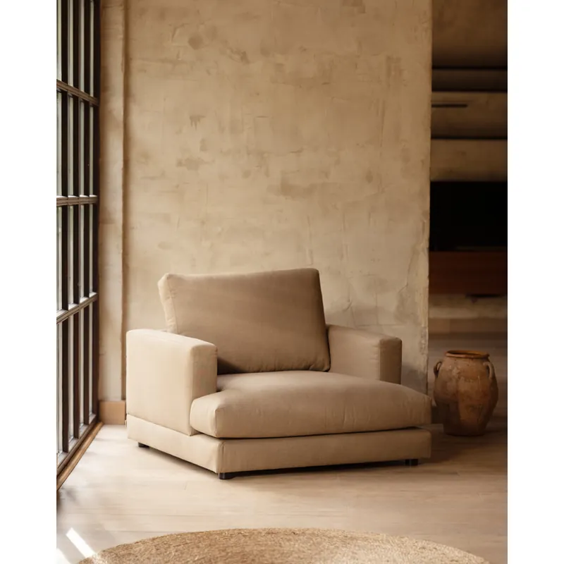 Sillón tono marrón de 105cm - Inicio