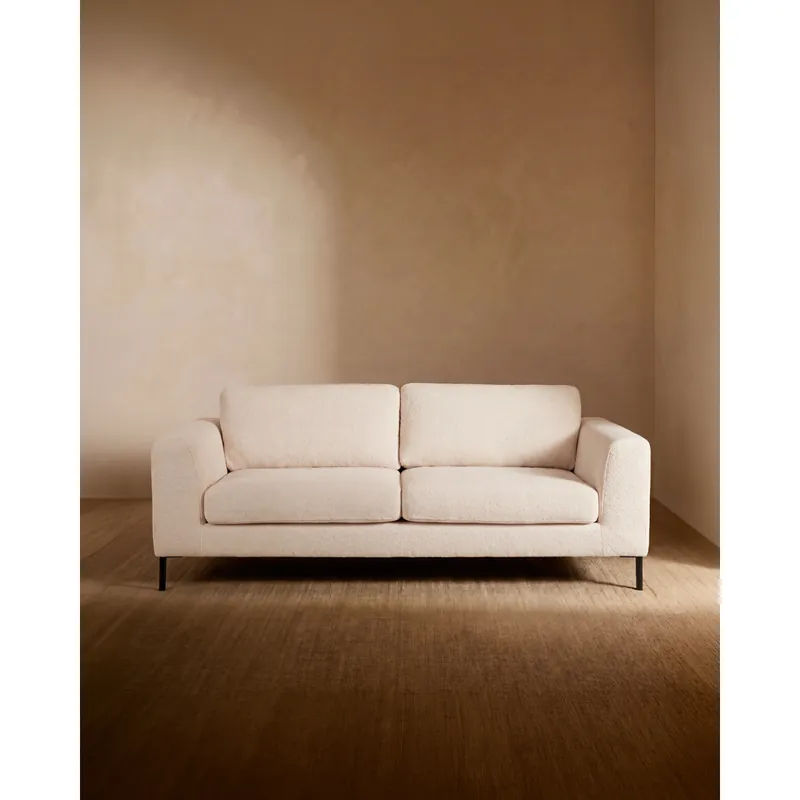 Sofá recto tono blanco de 185cm - Inicio
