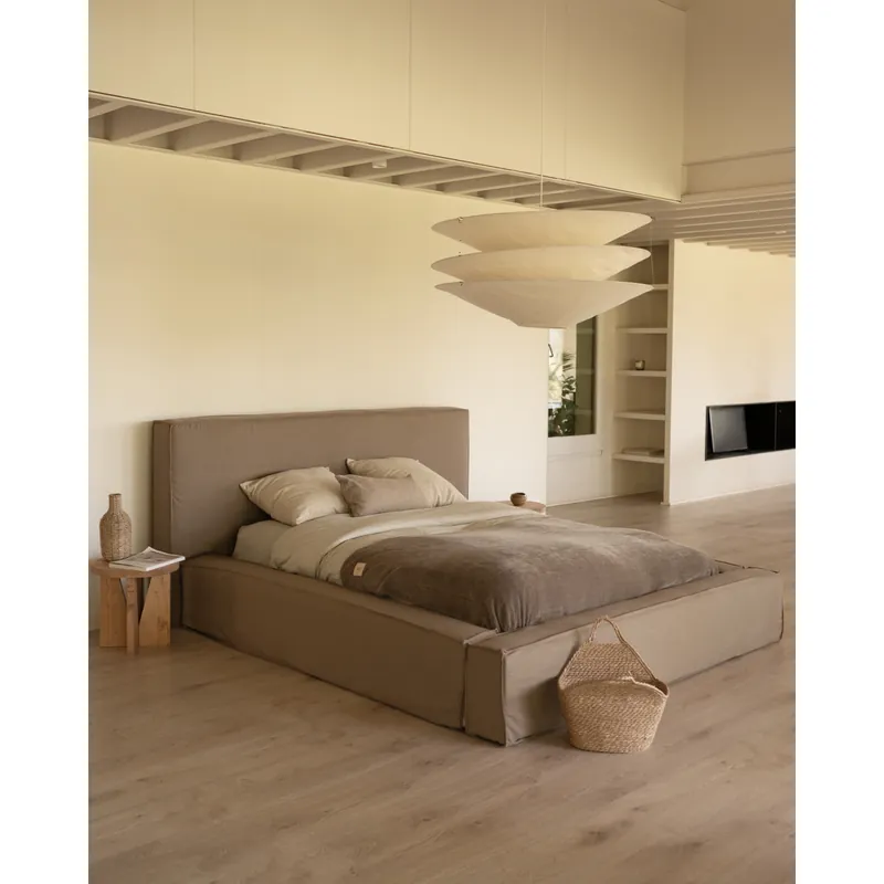 Cama desenfundable marrón para colchón de 90x200cm - Inicio