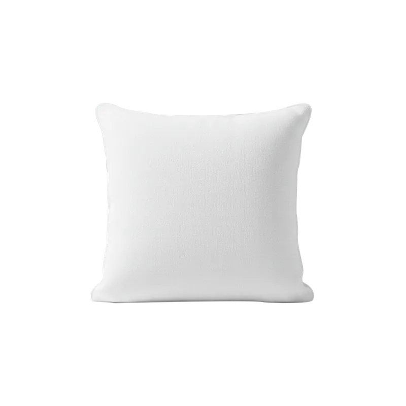Cojín cuadrado de poliéster desenfundable en color blanco y ribete blanco de 40cm - Inicio