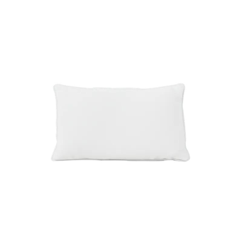 Cojín rectangular de poliéster desenfundable en color blanco y ribete blanco de 30cm - Inicio