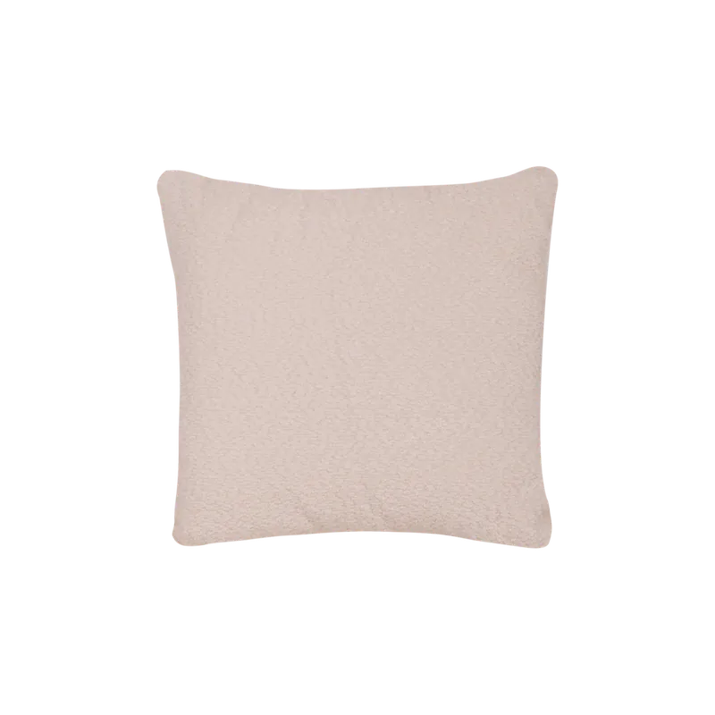 Cojín cuadrado de bouclé desenfundable en color beige de 40cm - Inicio