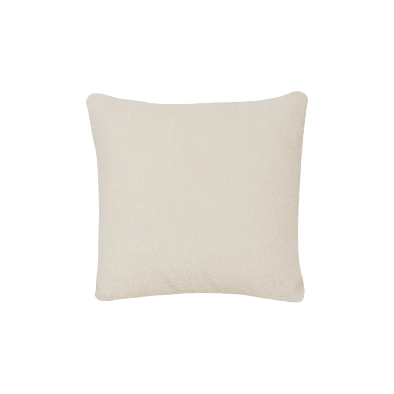 Cojín cuadrado de bouclé desenfundable en color blanco de 40cm - Inicio
