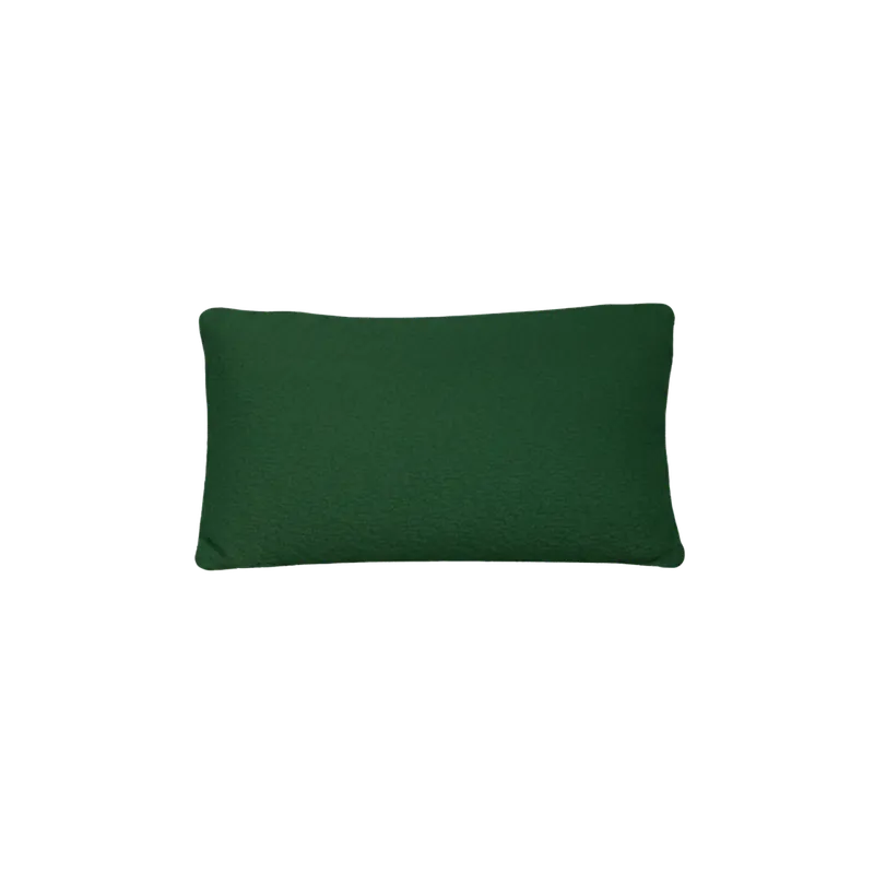 Cojín rectangular de bouclé desenfundable en color verde de 30cm - Inicio