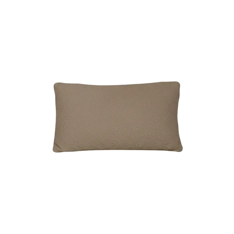 Cojín rectangular de bouclé desenfundable en color marrón de 30cm - Inicio