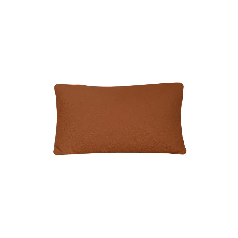 Cojín rectangular de bouclé desenfundable en color teja de 30cm - Inicio