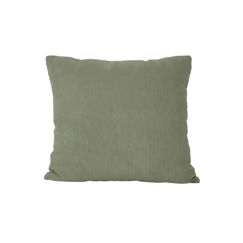 Cojín cuadrado de pana desenfundable en color verde 40cm - Inicio