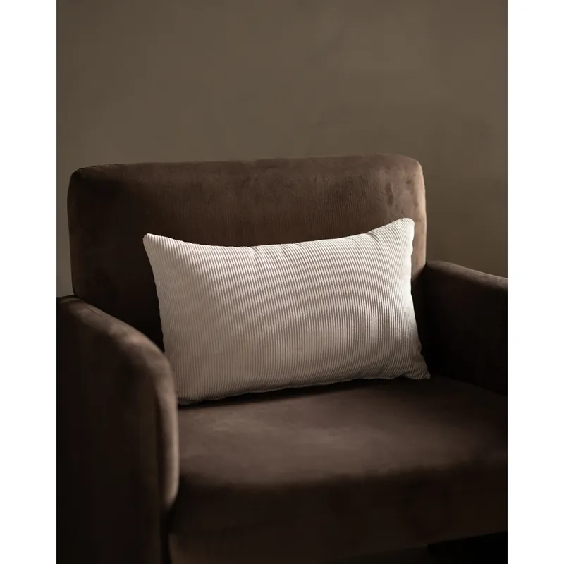 Cojín rectangular de pana desenfundable en color blanco de 30cm - Inicio