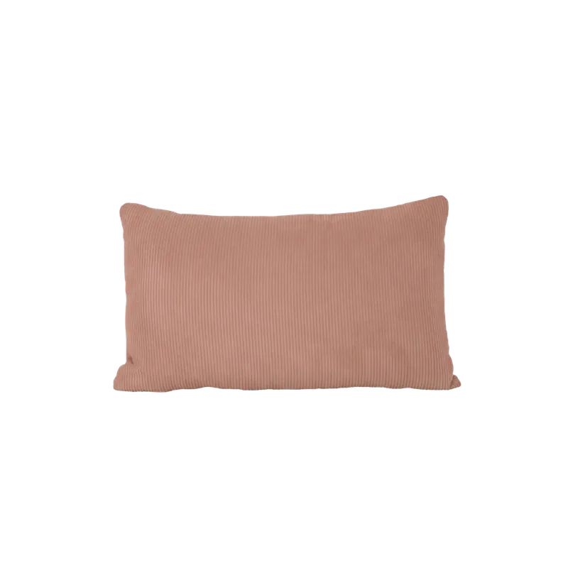 Cojín rectangular de pana desenfundable en color coral 30cm - Inicio
