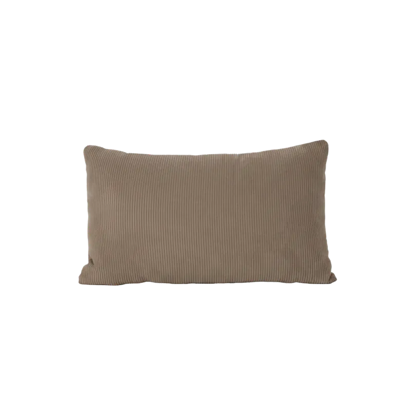 Cojín rectangular de pana desenfundable en color marrón 30cm - Inicio