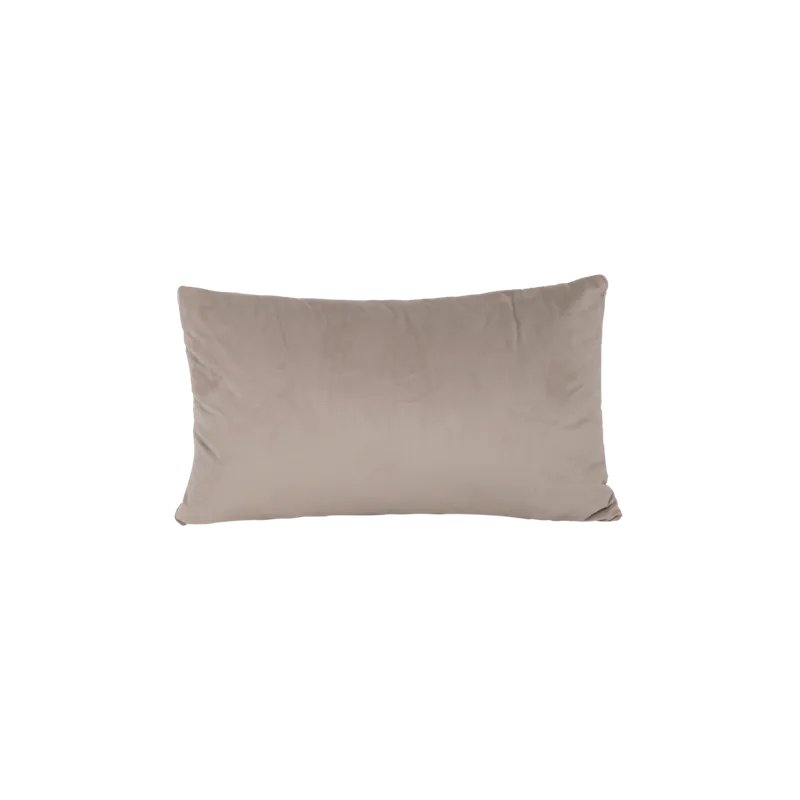 Cojín rectangular de terciopelo desenfundable en color beige de 30cm - Inicio