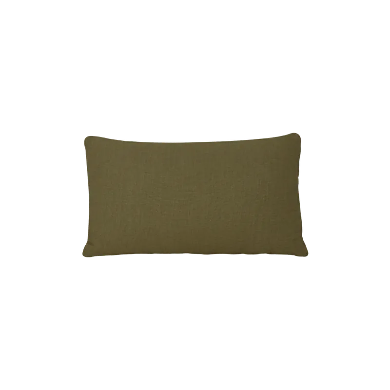 Cojín rectangular de lino desenfundable en color verde de 30cm - Inicio