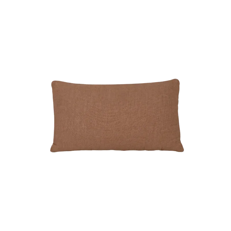 Cojín rectangular de lino desenfundable en color teja de 30cm - Inicio
