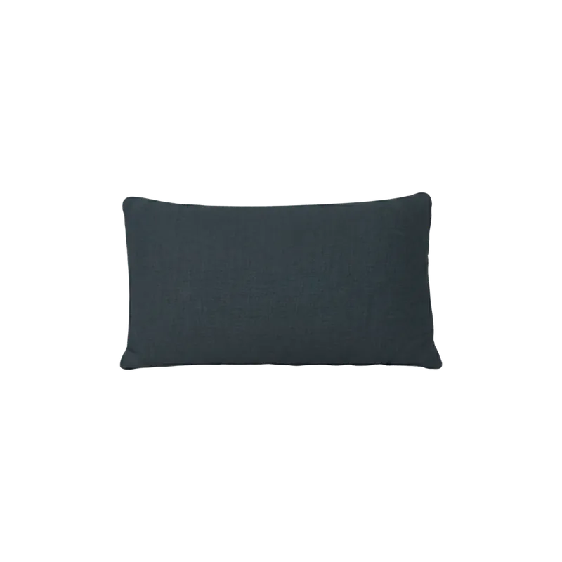 Cojín rectangular de lino desenfundable en color azul oscuro de 30cm - Inicio